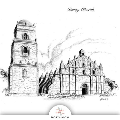 apoy drawing easy|How to draw Paoay Church, Philippines .